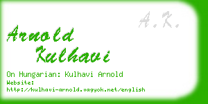 arnold kulhavi business card